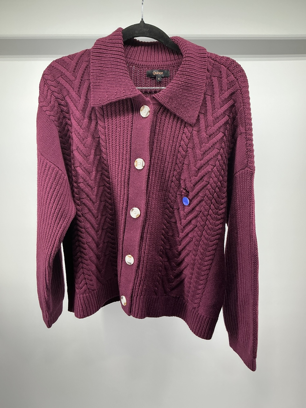 Australian Merino Wool Collared Cable Cardigan